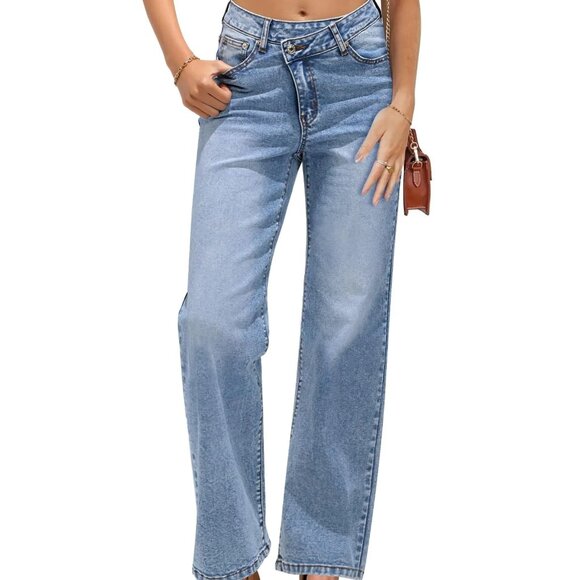 GRAPENT Stretchy Jeans for Women High Waisted Straight Leg Jeans for Women - Picture 1 of 1